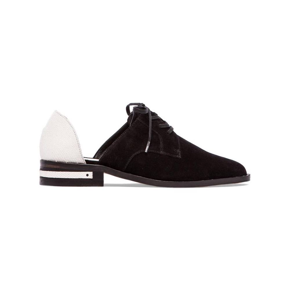 Freda Salvador Wit Black Suede & White Lizard 7